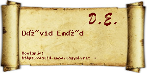 Dávid Emőd névjegykártya